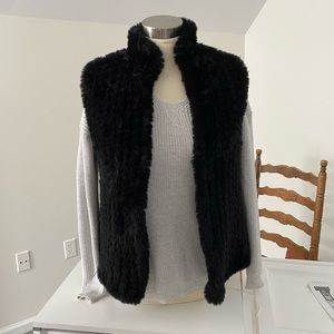 AQUA Faux Fur Black Vest